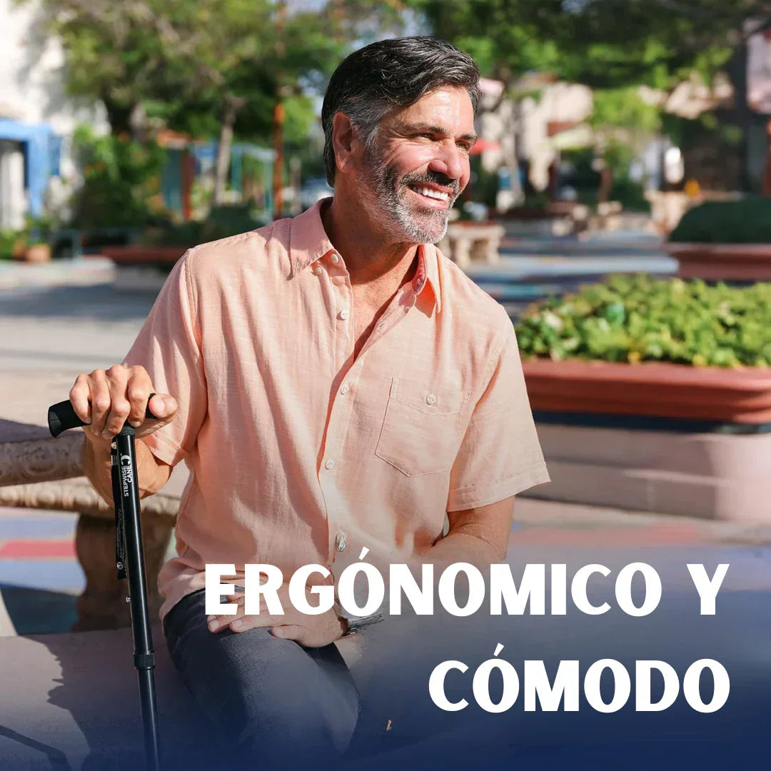 FlexStep ™ - Bastón Plegable Doble Asa y Linterna