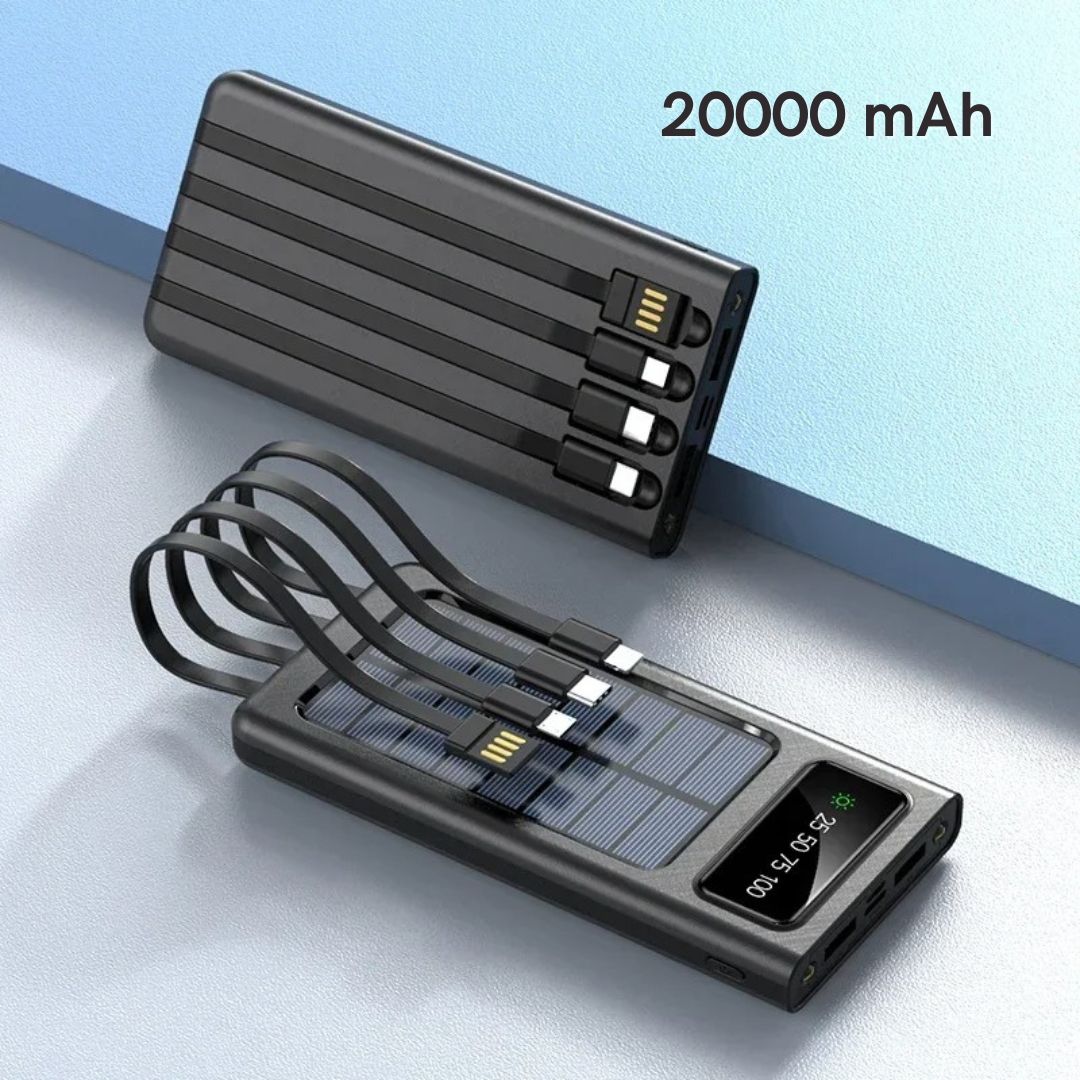 Bateria Portatil Solar 20000 mAh - Carga sin enchufes