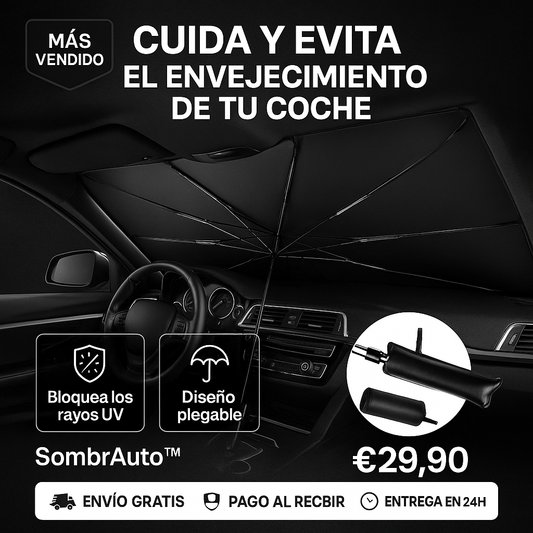 PARASOL PLEGABLE ANTI RAYOS UV PARA COCHE SombrAuto™