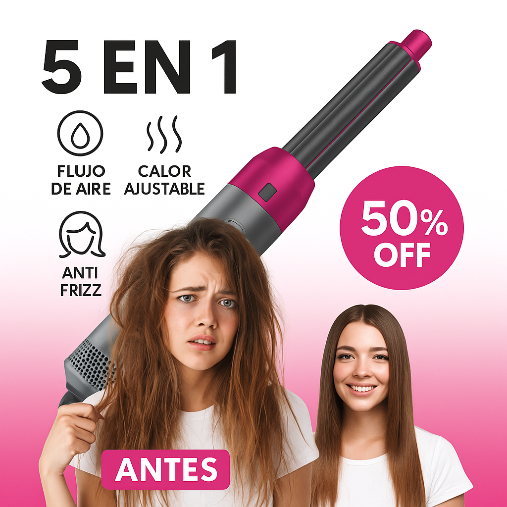 AirLiss™ 5 en 1 Cepillo Eléctrico Secador