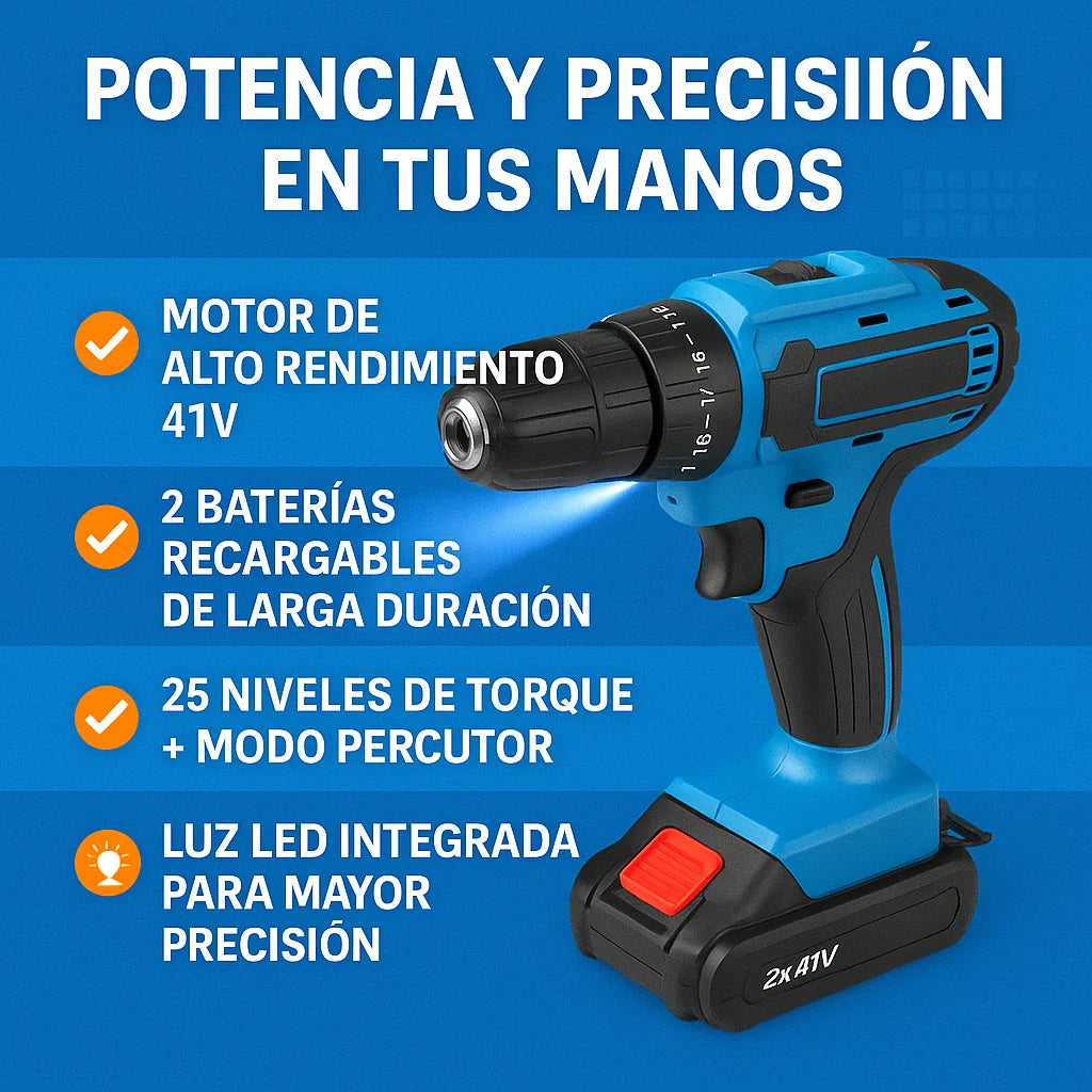 Taladro Percutor + Kit de Accesorios GRATIS (LIQUIDACIÓN POR CIERRE)